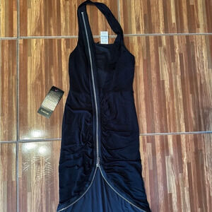 Bebe black Zipper dress 00 XXS NWT